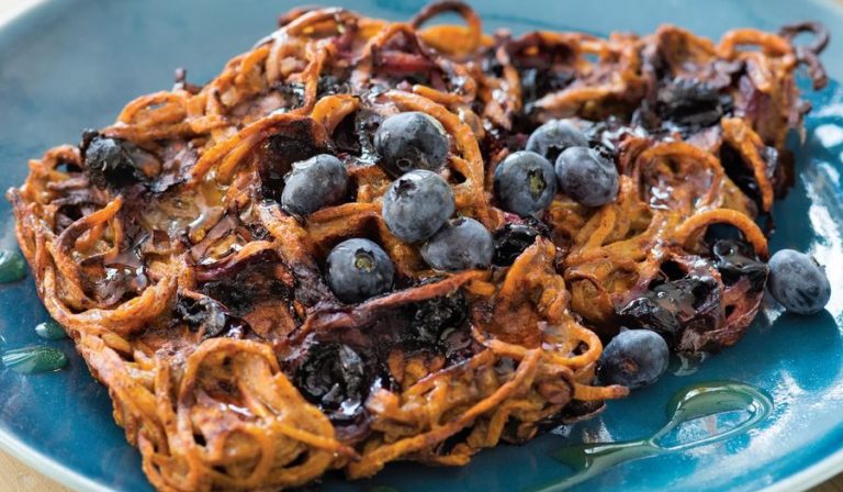 Blueberry Sweet Potato Waffles