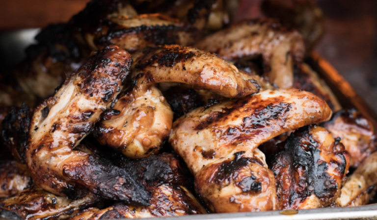 Barbecued Chicken Wings Marinated in sticky spicy soy sauce from Chicken and Rice