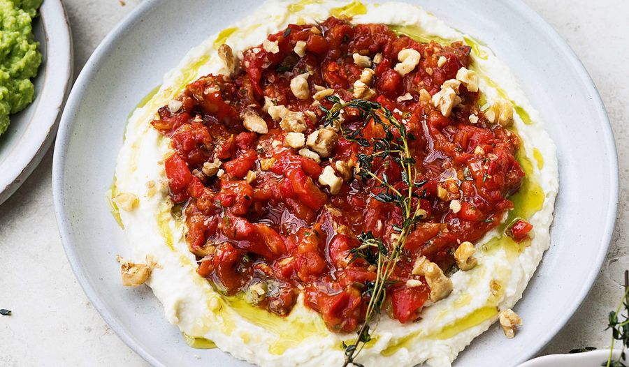 Yotam Ottolenghi Butterbean Mash with Muhammara Dip | SIMPLE