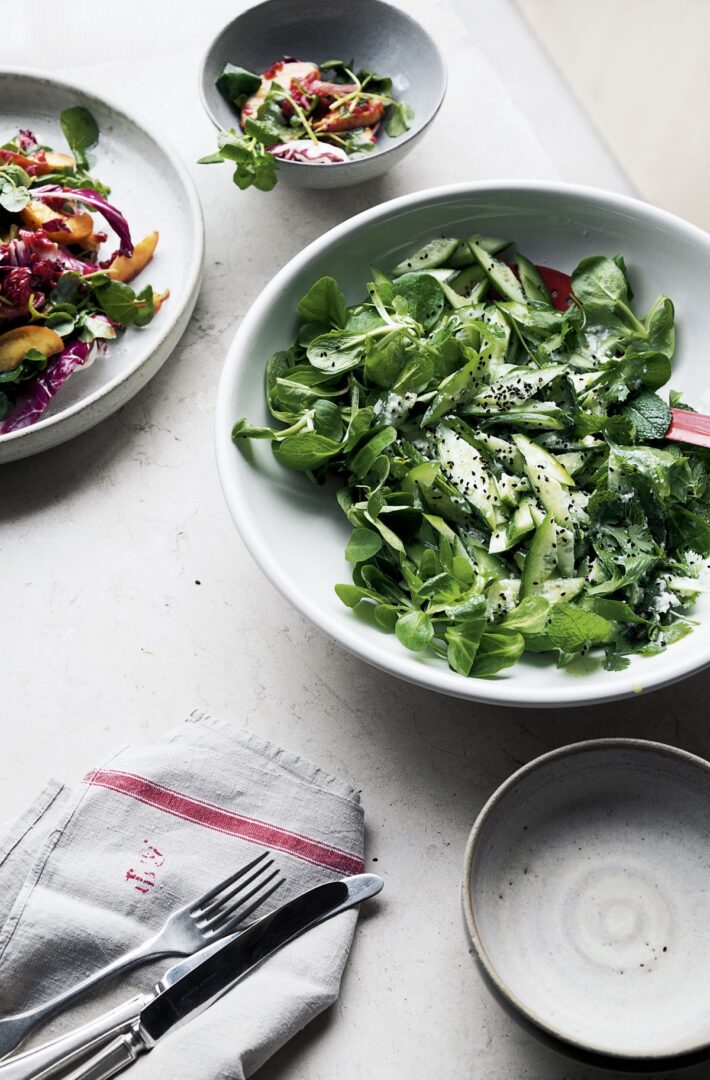 Yotam Ottolenghi’s Cucumber and Lamb’s Lettuce Salad