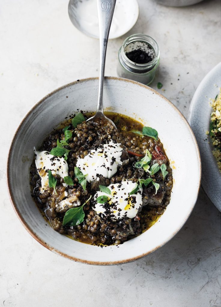 Puy Lentil and Aubergine Stew