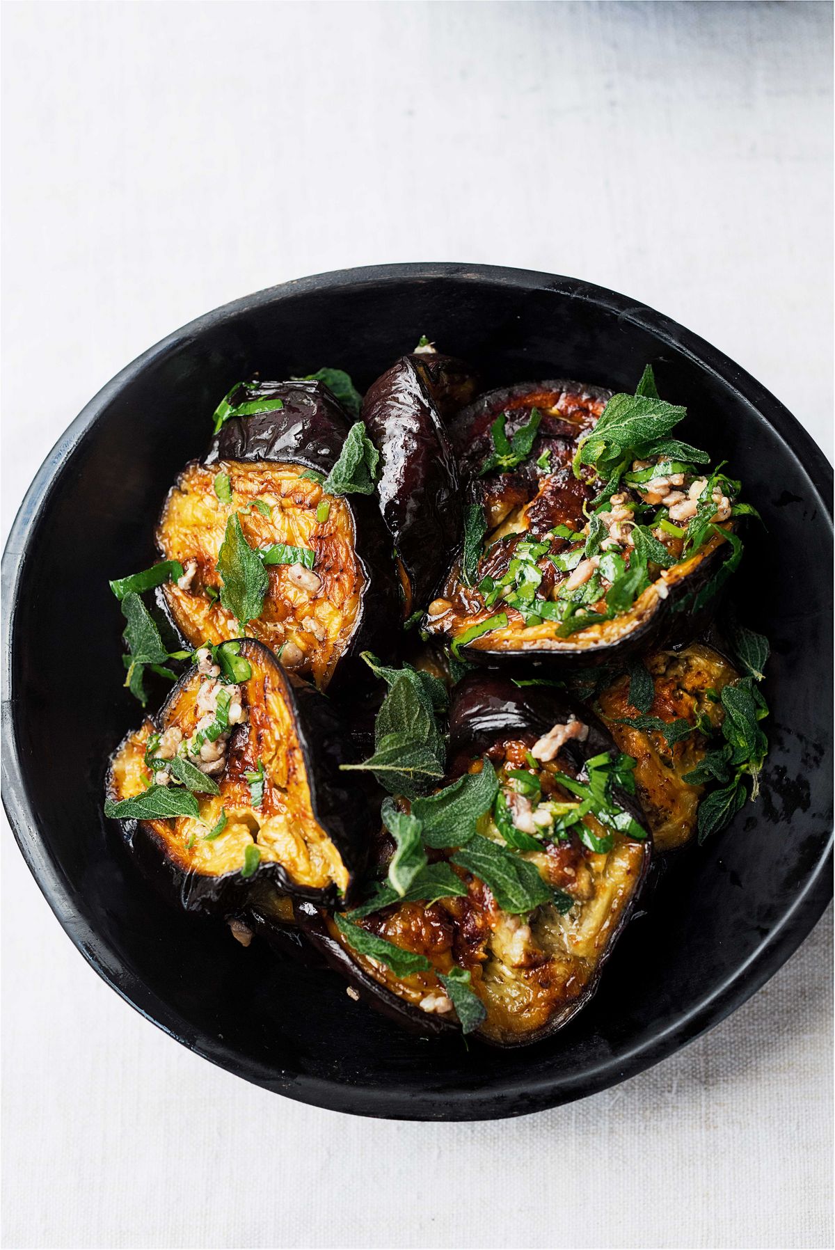 Yotam Ottolenghi’s Roasted Aubergine with Anchovies and Oregano