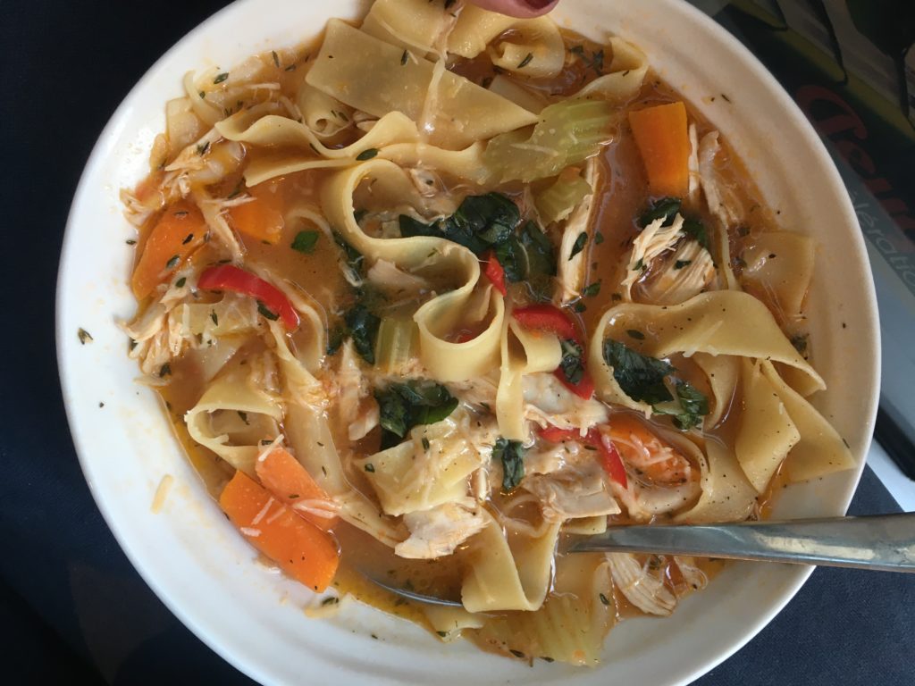 Magical chicken and Parmesan soup with Pappardelle