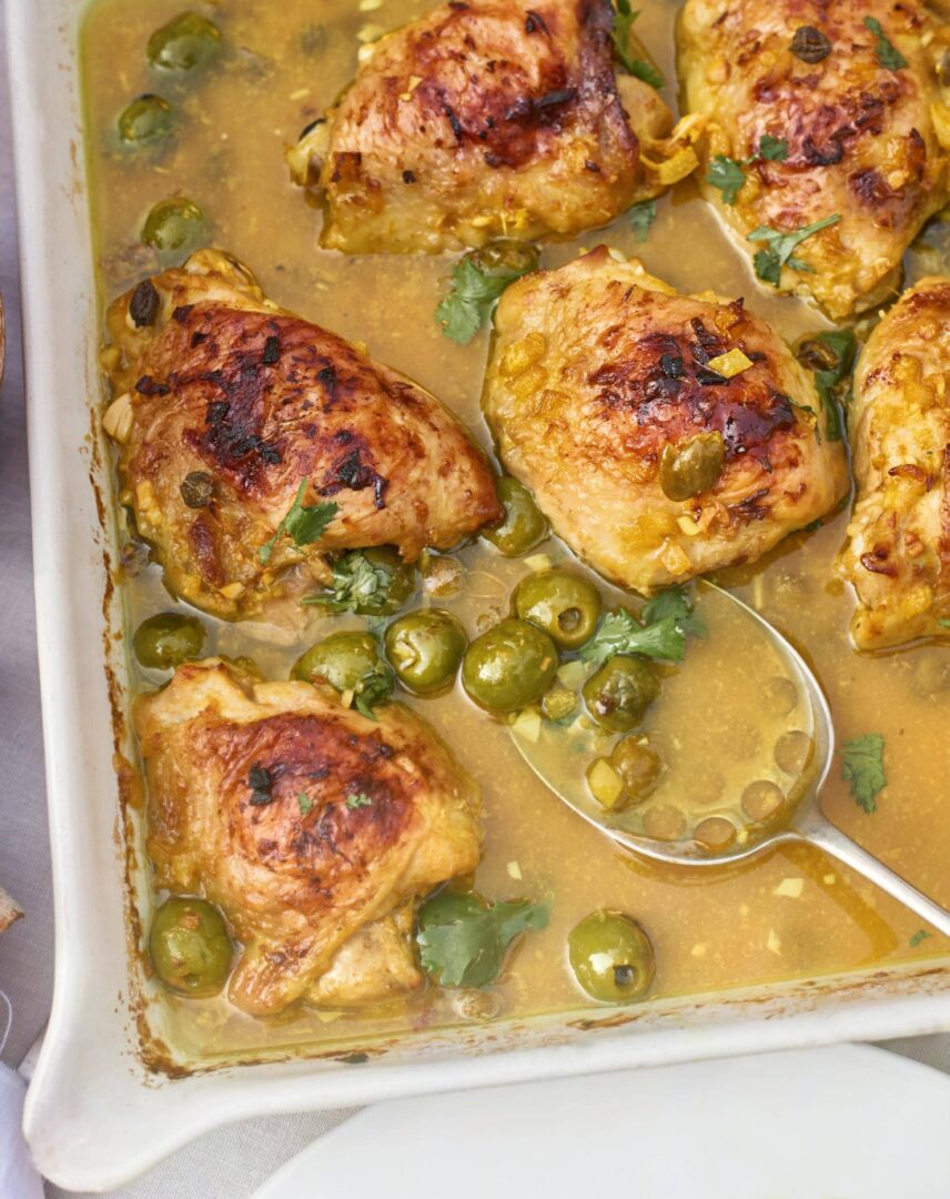 Claudia Roden Chicken Tray Bake with Olives and Lemon Recipe