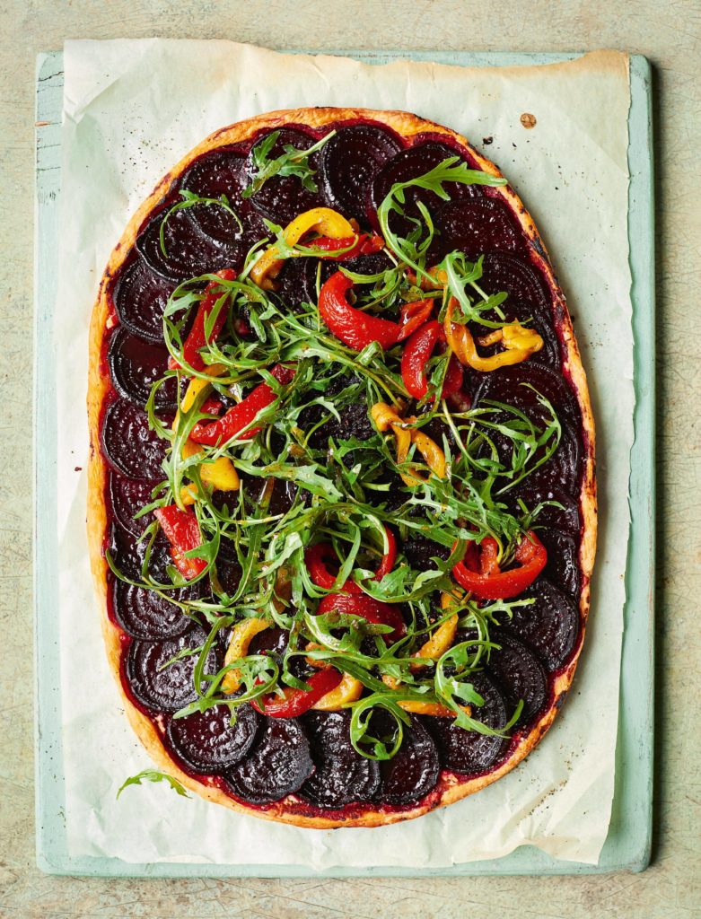 Mary Berry Roasted Pepper Beetroot and Feta Oval tart
