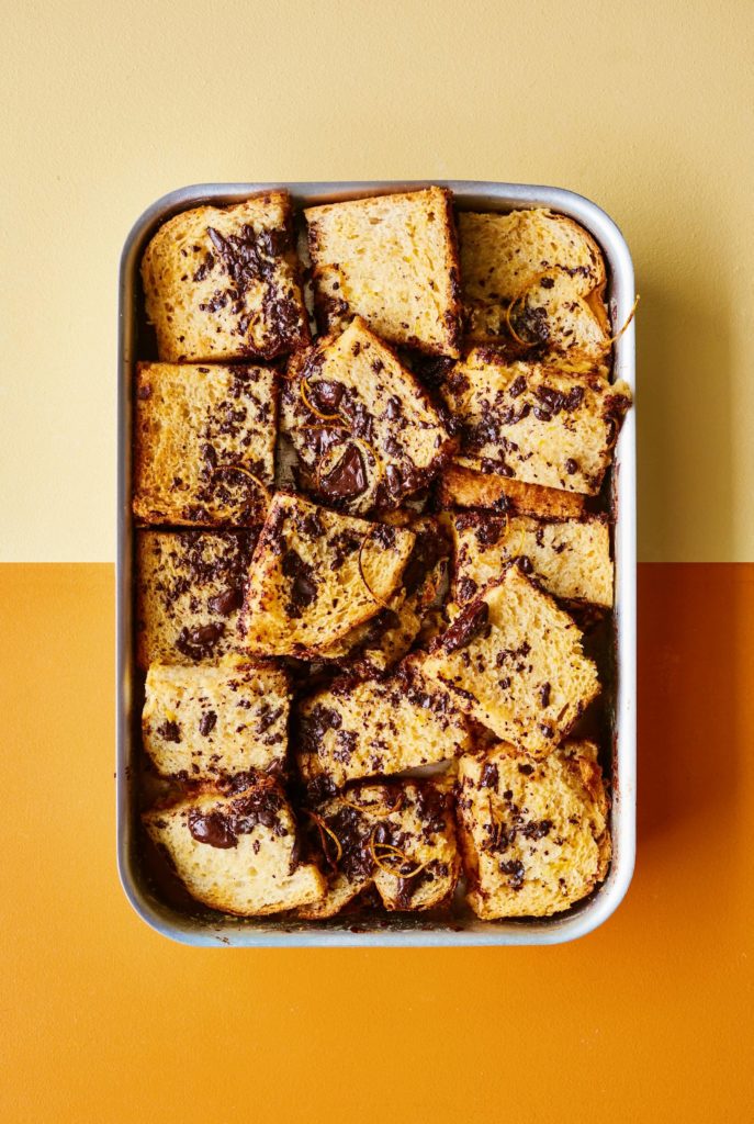 chocolate orange bread and butter pudding