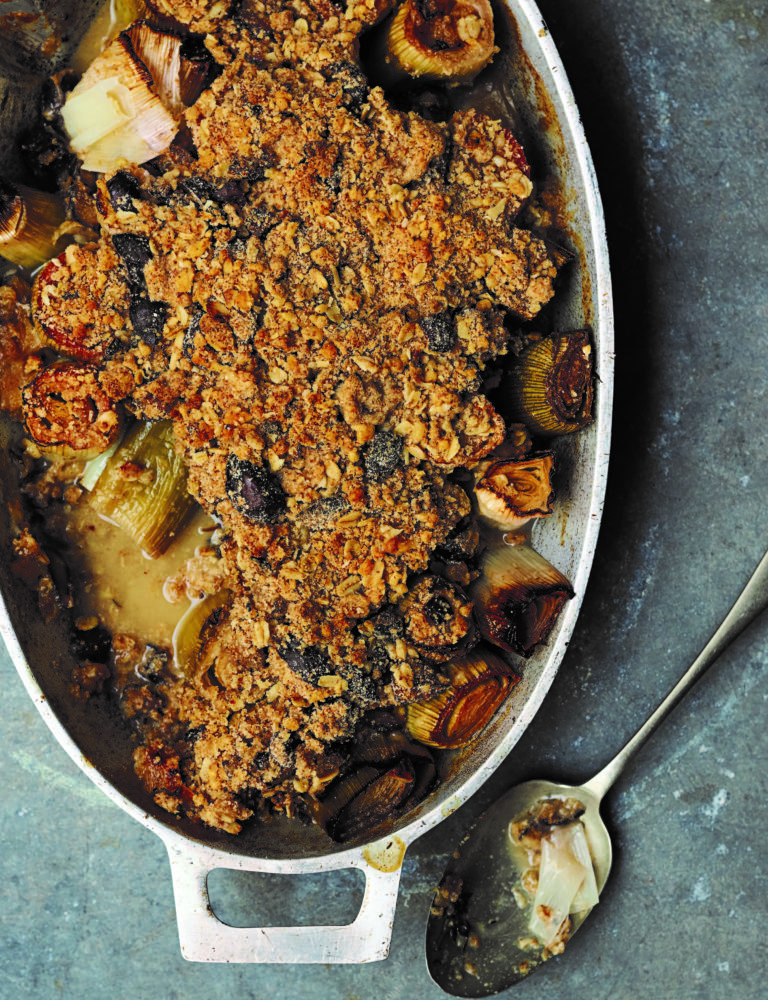 Leek Chestnut Crumble