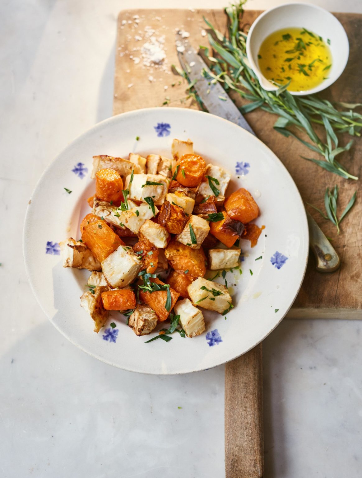 Roast Celeriac Sweet Potato And Carrot Recipe 