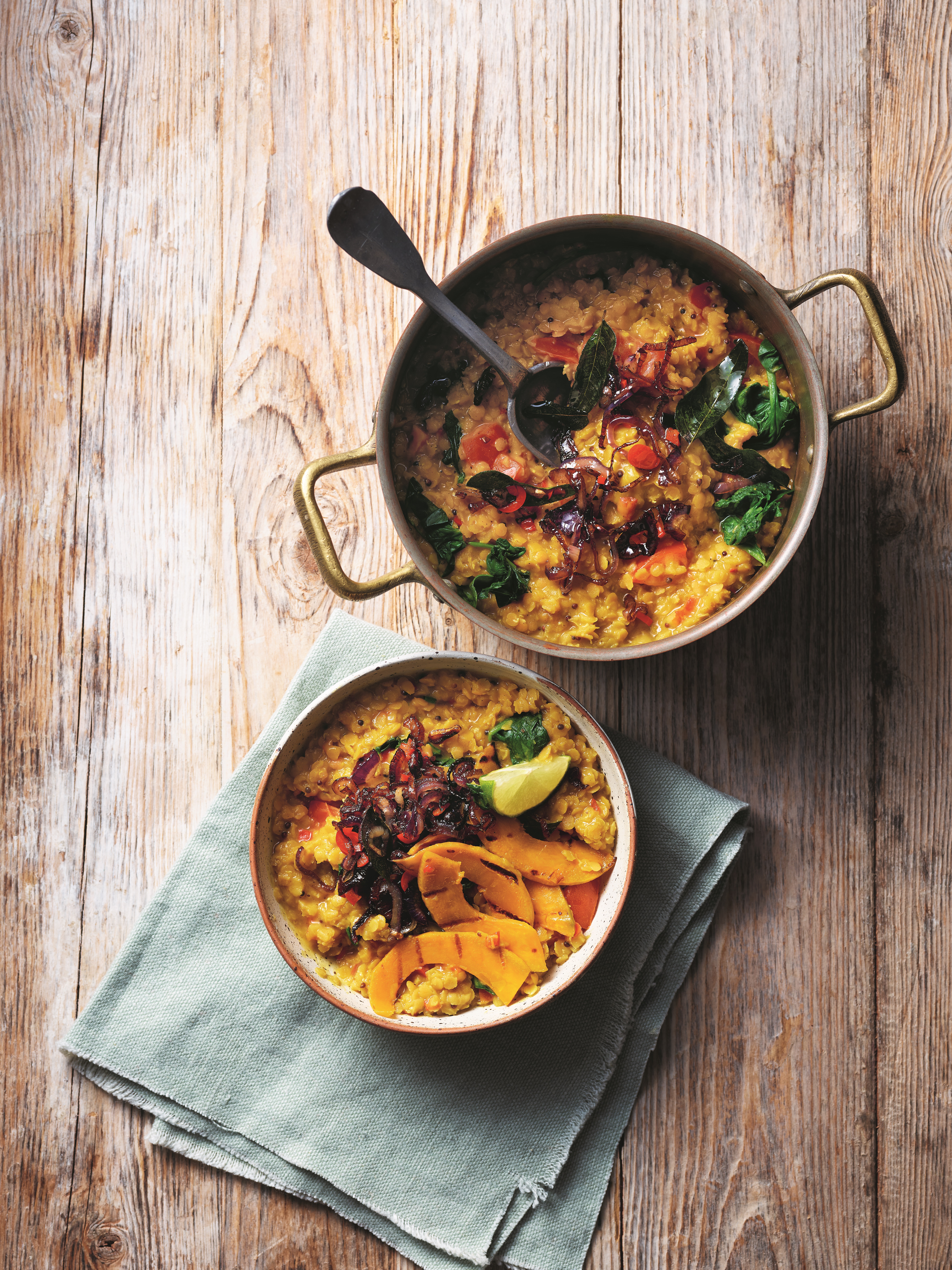 Dhal with Griddled Pumpkin Wedges