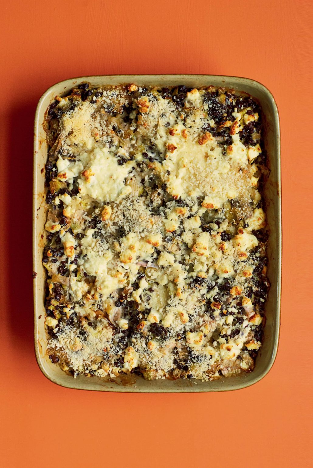 Rukmini Iyer Leek, Lentil, and Feta Gratin | One-tin Vegetarian Recipe