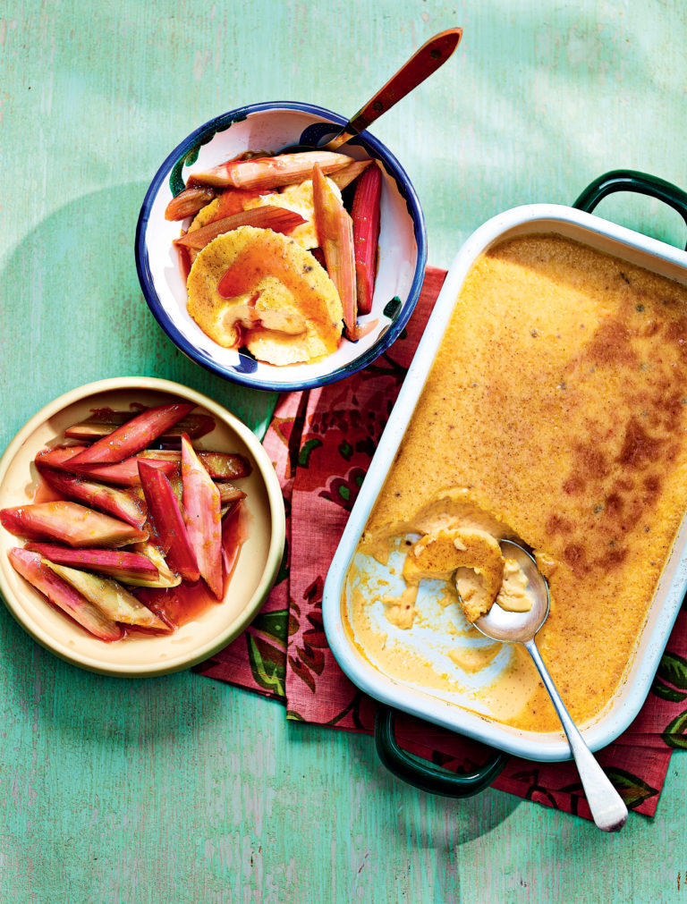 Ainsley Harriott Baked Custard and Rhubarb | Good Mood Food