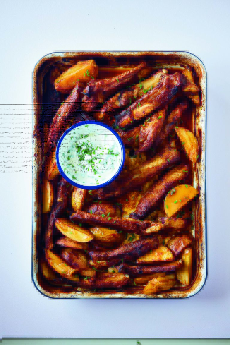 Rukmini Iyer’s Barbecue-Style Ribs with New Potatoes, Sour Cream and Chives