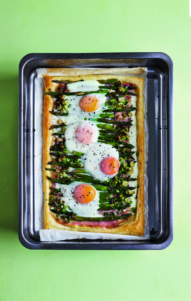 Breakfast Tart With Pancetta, Eggs and Asparagus