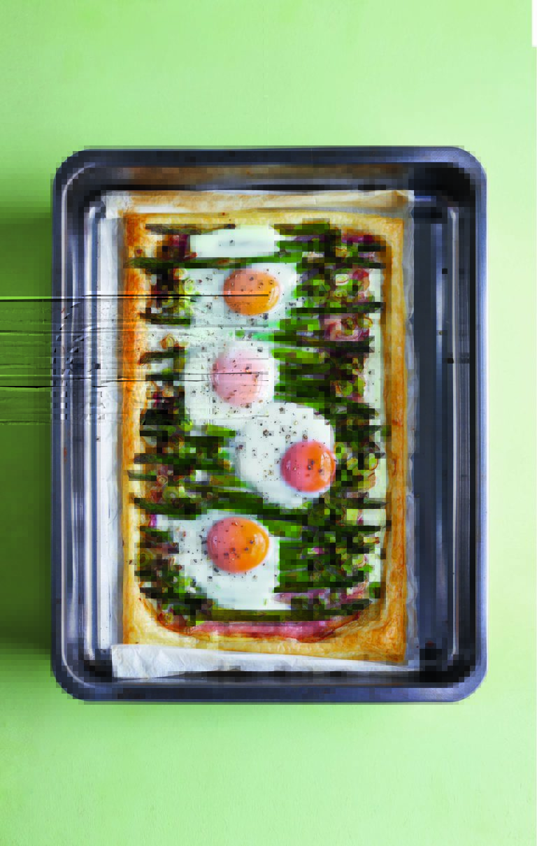 Breakfast Tart With Pancetta, Eggs and Asparagus