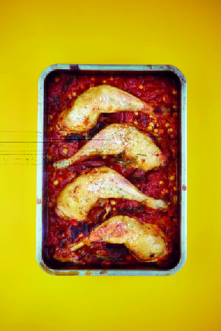 Chicken With Chorizo, Chickpeas and Tomatoes