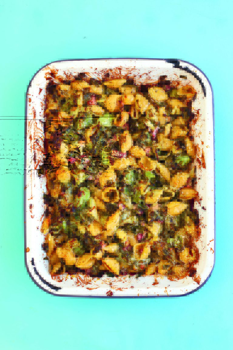 Roasted Broccoli and Bacon Conchiglie Bake With Lemon Crème Fraîche