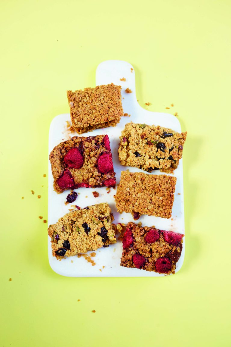 Chocolate. Raspberry and Hazelnut Flapjacks