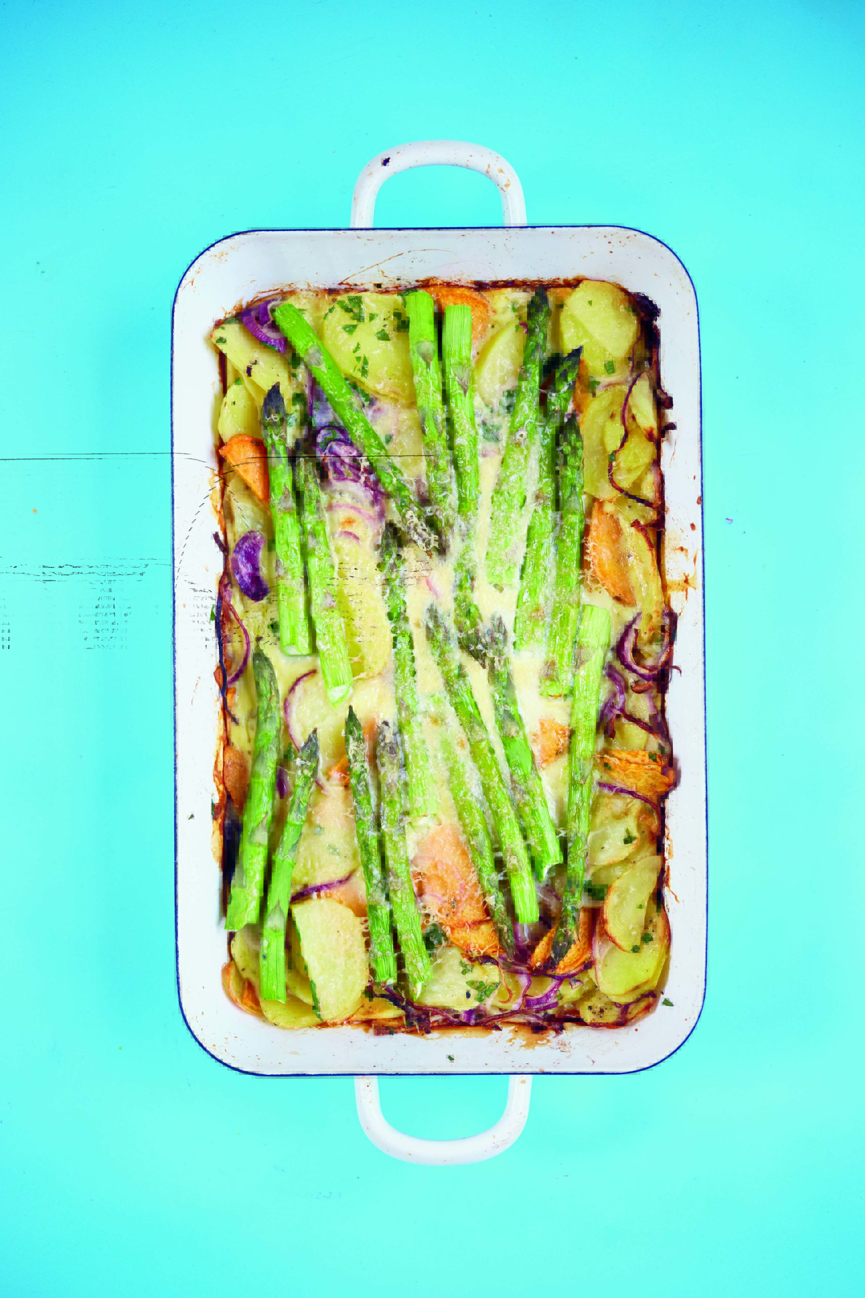 Oven-Baked Asparagus and Parmesan Tortilla