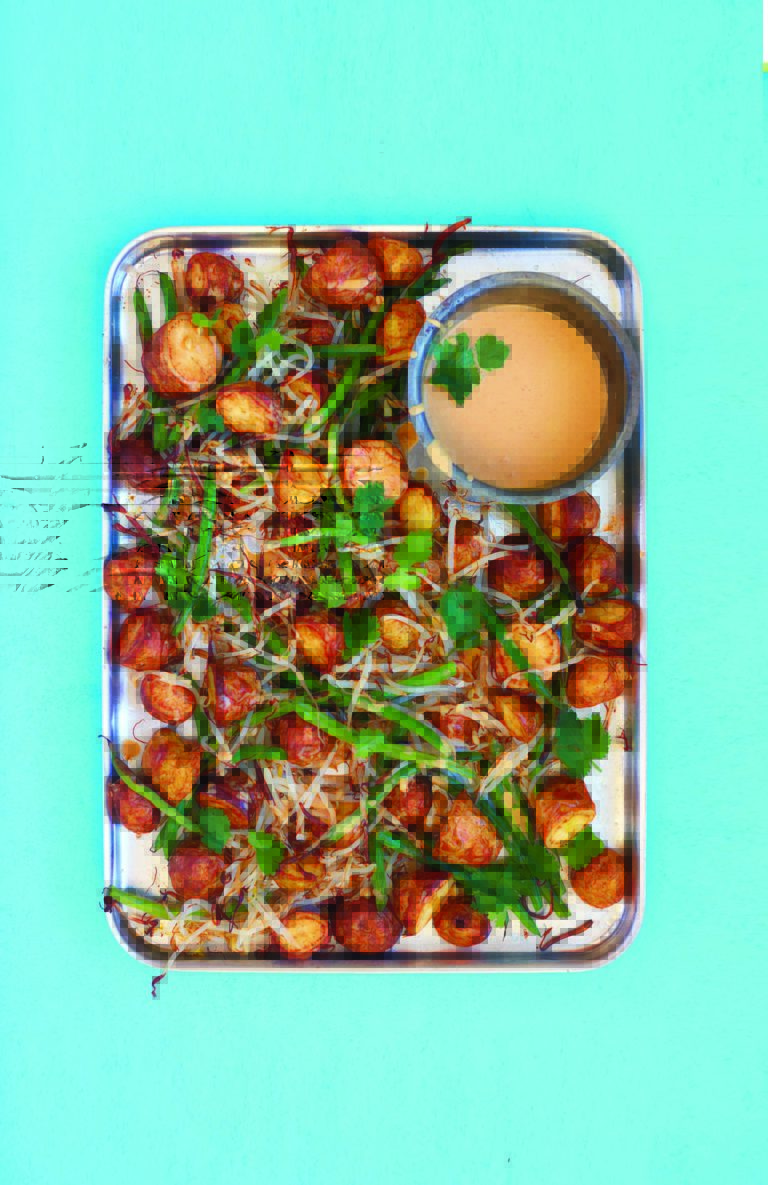 Gado Gado: Indonesian Salad With Warm Potatoes, Green Beans, Beansprouts and Peanut-Coconut Dressing
