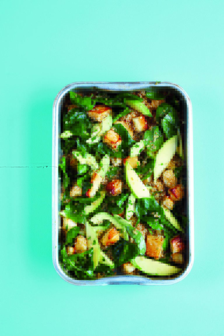 Roasted Halloumi and Bulgur Wheat Salad With Avocado, Mango and Coriander