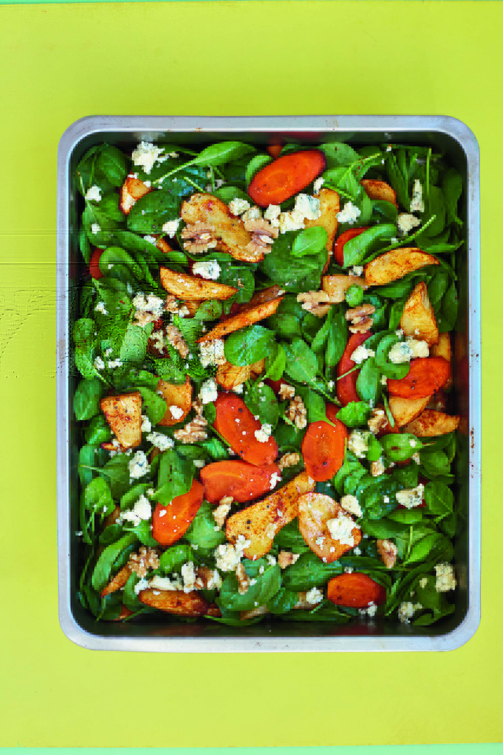 Honey Roasted Root Vegetable Salad: With Blue Cheese and Spinach