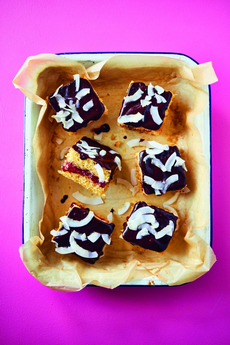 Rukmini Iyer’s Salted Chocolate and Raspberry Lamingtons