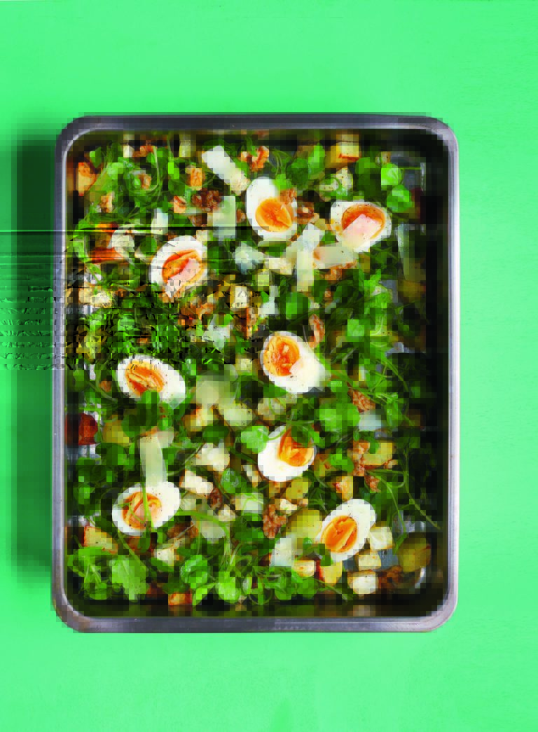 Lux Warm Winter Salad: Roasted Potatoes and Celeriac With Truffle, Parmesan and Soft-Boiled Eggs