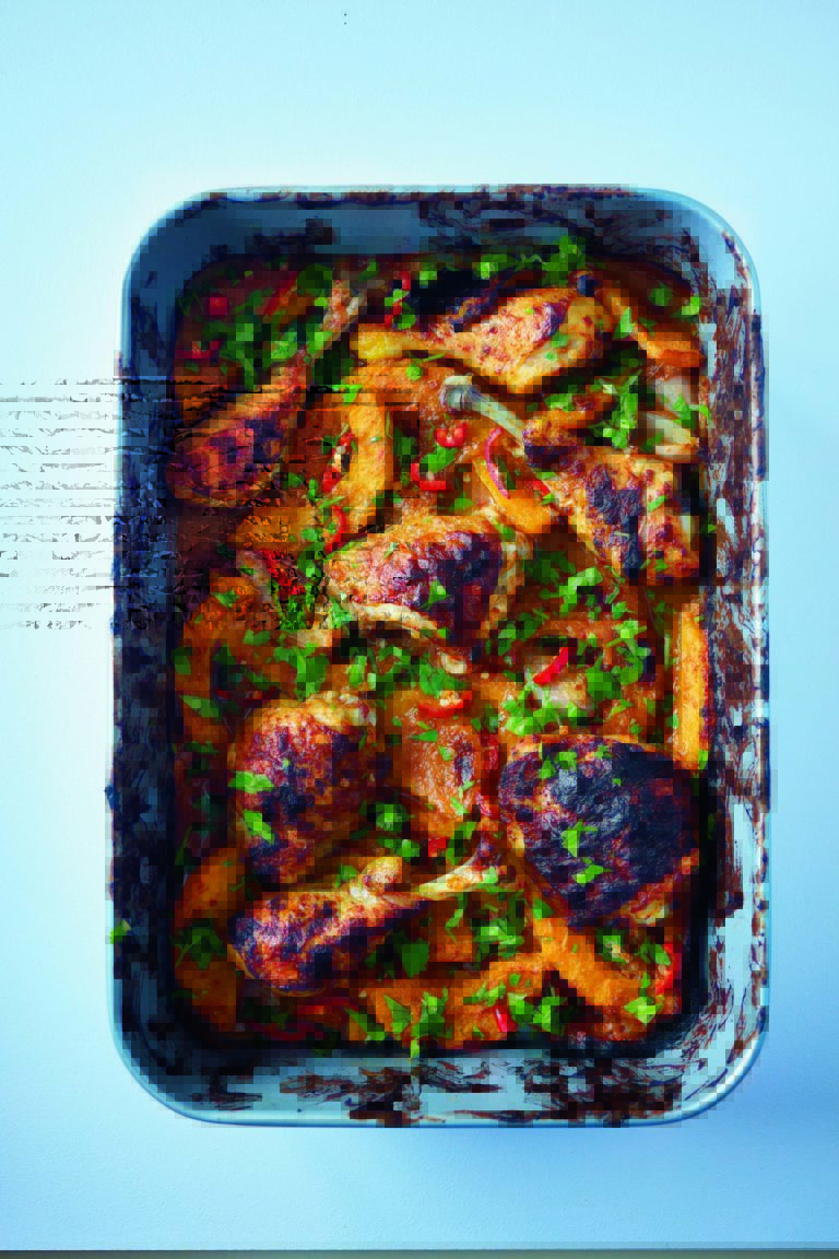 Rukmini Iyer’s Malaysian Roast Chicken with Coconut, Lemongrass and Squash