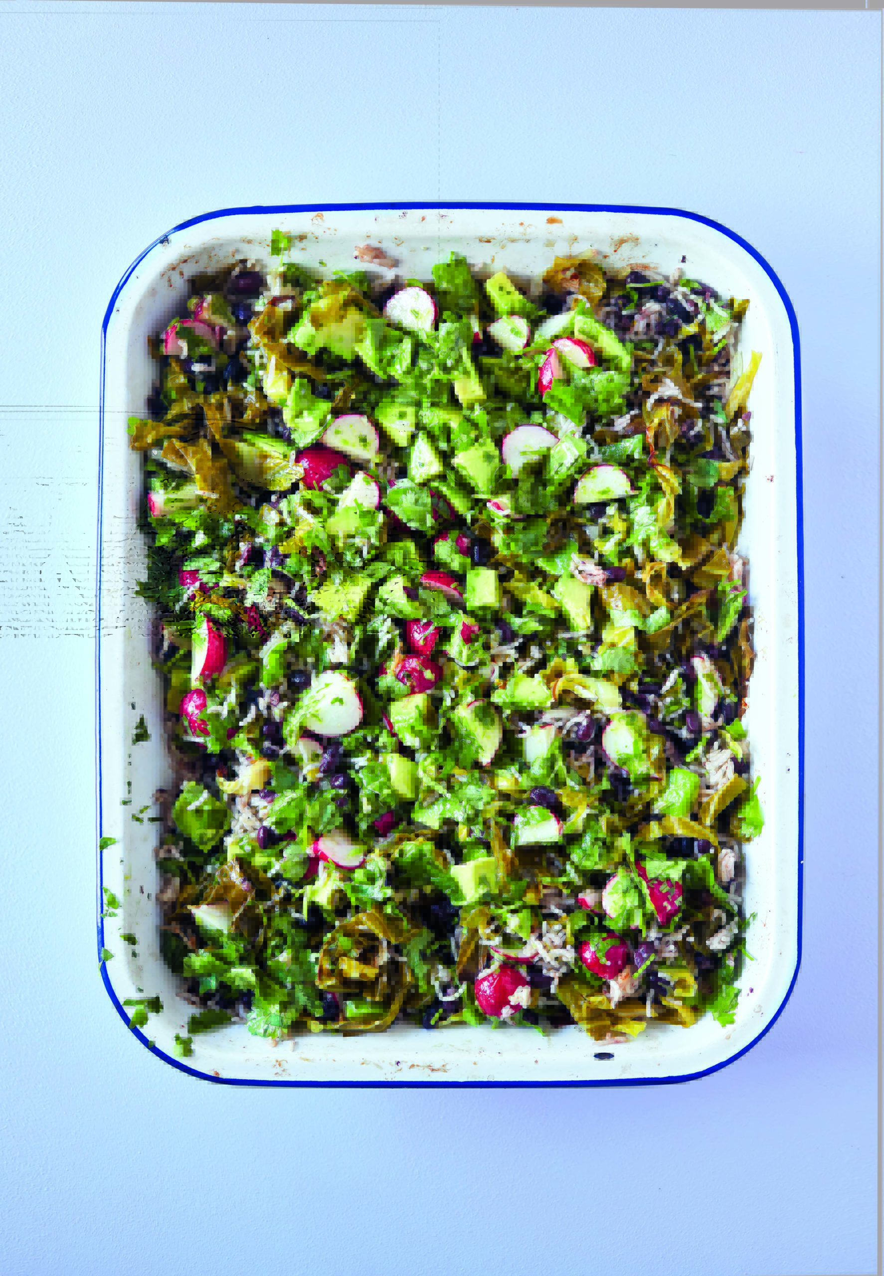 Rukmini Iyer’s All-In-One Brazilian Black Beans and Rice with Avocado and Radish Salad