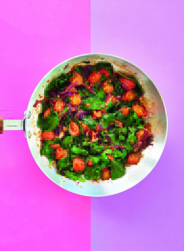 Padmini’s Tomato, Onion & Spinach Curry