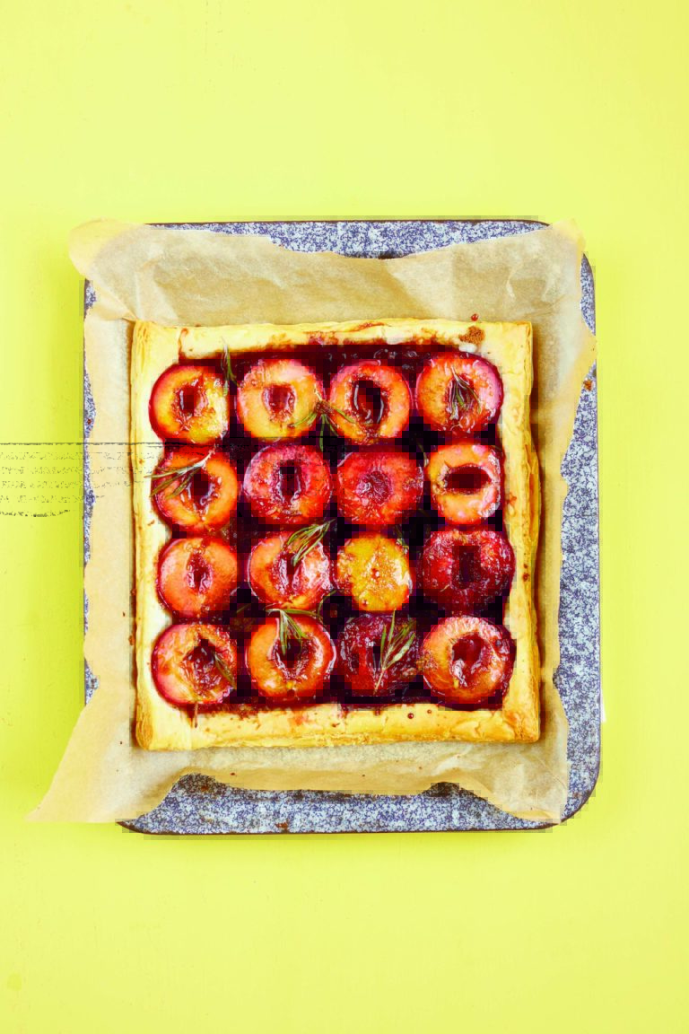 Plum and Rosemary Puff Tart