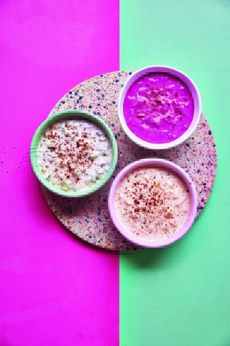 Rukmini Iyer’s Raita: Cucumber, Pineapple, Beetroot