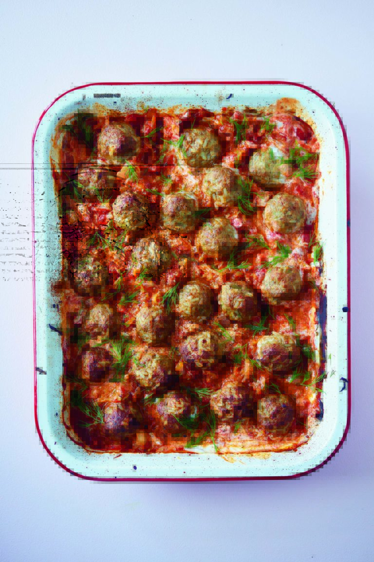 Rukmini Iyer’s Russian Meatballs with Sour Cream, Rice and Tomatoes