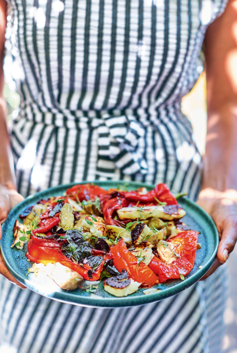 Halloumi, Red Pepper and Preserved Lemon, Rukmini Iyer, The Green Barbecue