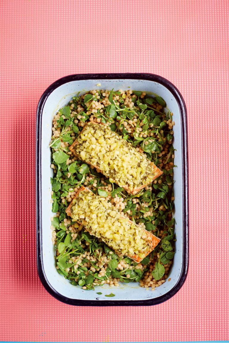 Rukmini Iyer Salmon a la Pesto Recipe | One-tin Midweek Meal