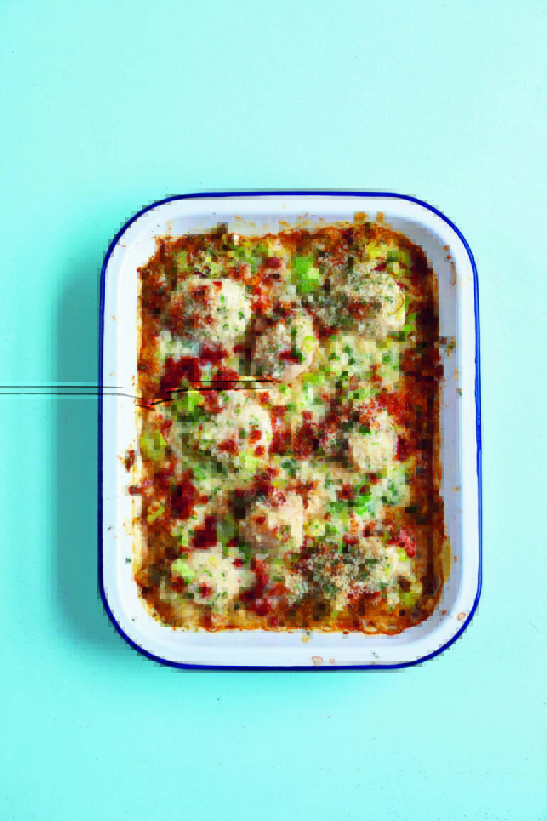 Scallop, Leek and Chorizo Gratin