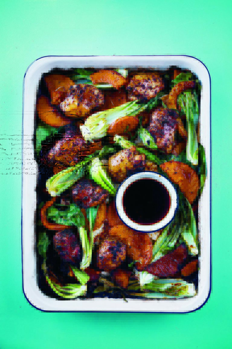 Rukmini Iyer’s Sichuan Chicken, Roasted Squash, and Greens