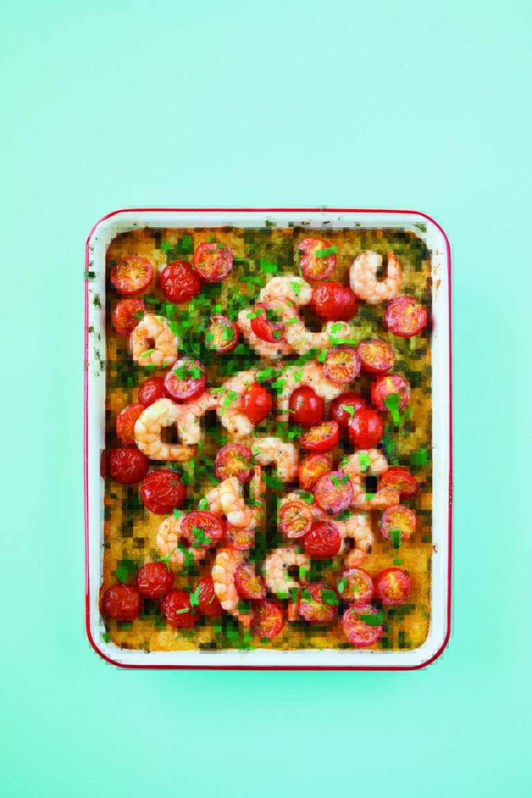 Rukmini Iyer’s Baked Polenta with Prawns (Shrimp & Grits)