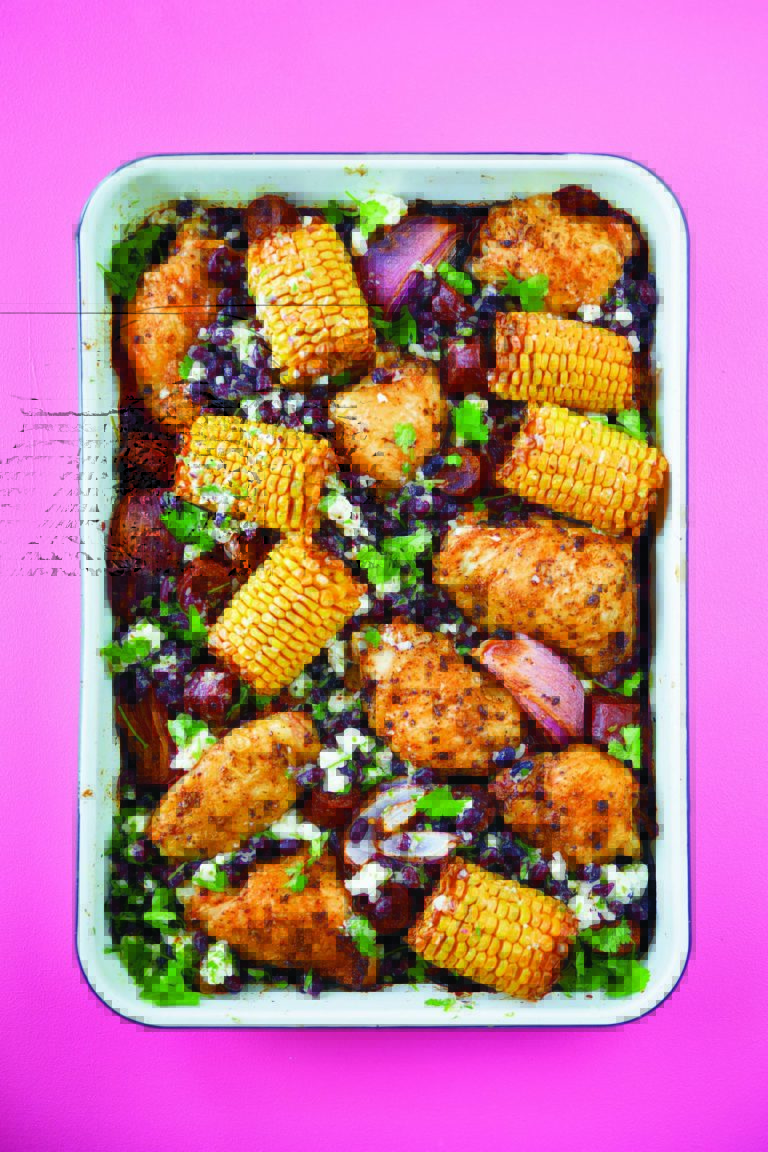 Rukmini Iyer’s Smoky Chipotle Chicken with Black Beans, Feta, and Lime
