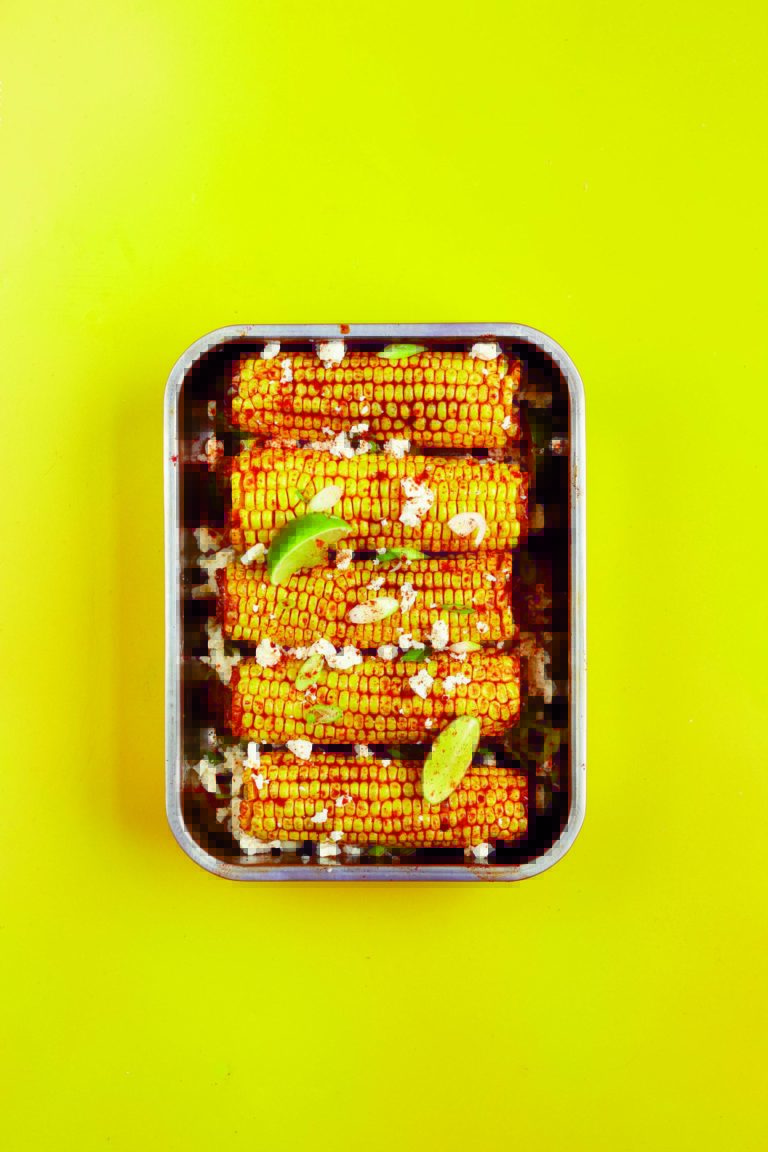Paprika Roasted Sweetcorn With Spring Onions, Feta and Lime