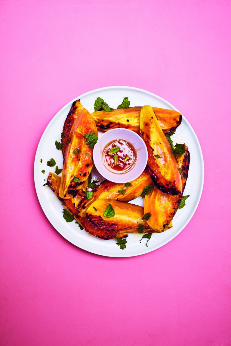 Honey & Orange Griddled Papaya With Mint