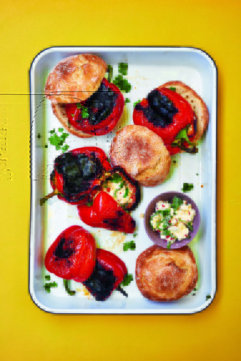 Red Pepper, Feta, Basil & Pine Nut ‘Burgers’