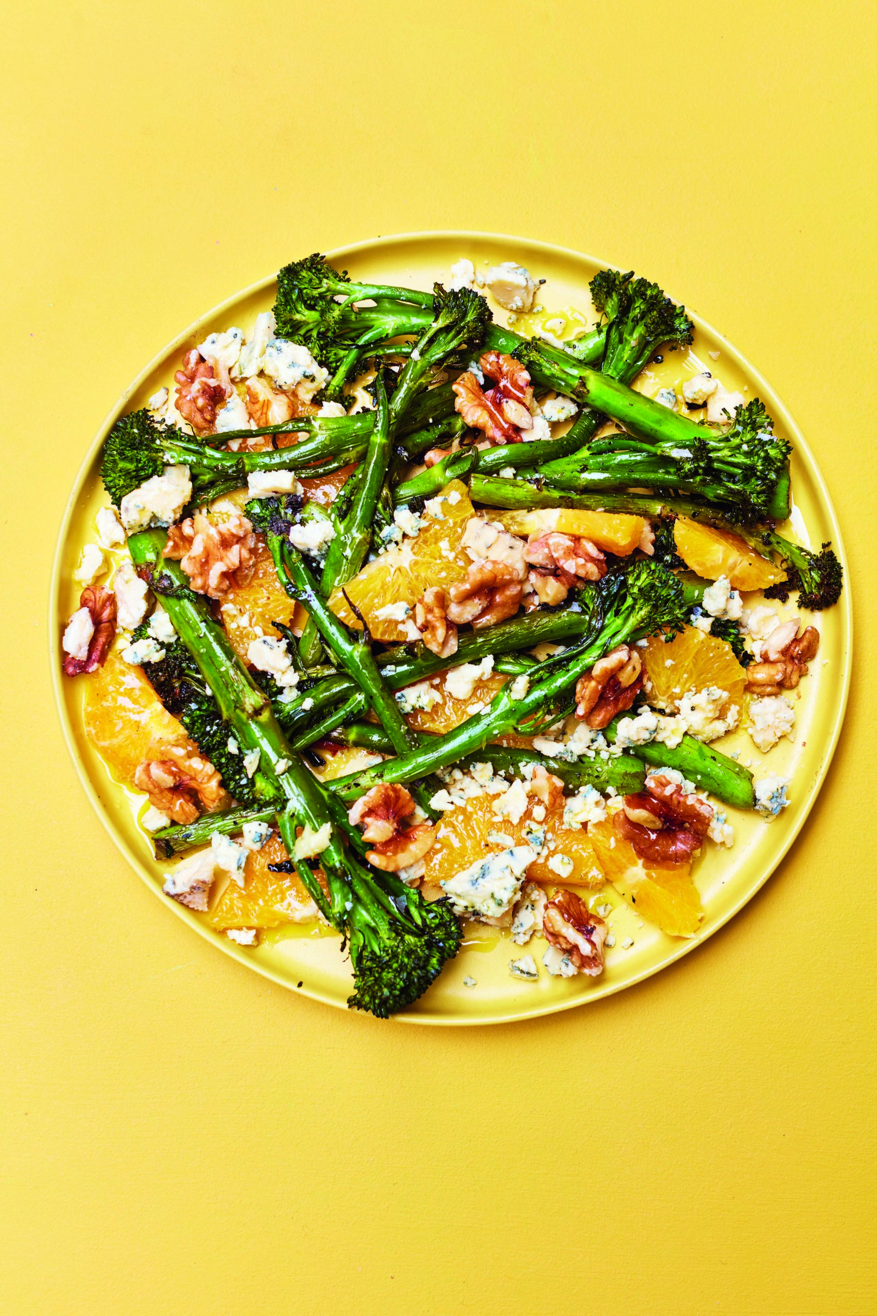 Charred Tenderstem with Oranges, Blue Cheese and Walnuts