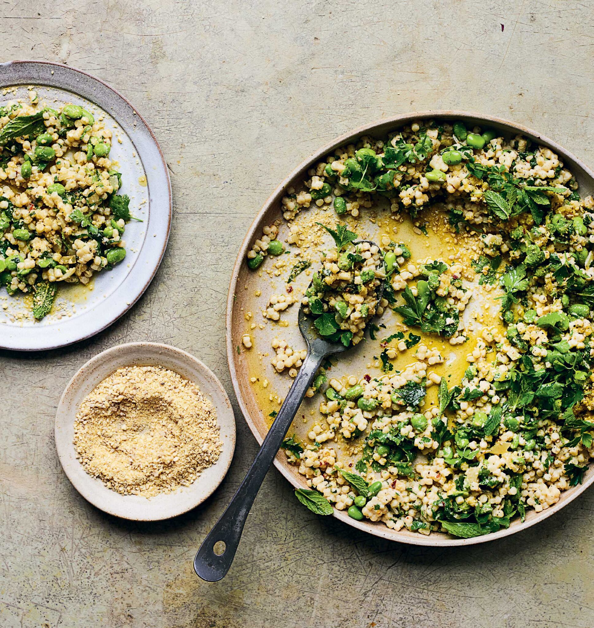Fregola, Broad Bean & Lemon Spring Vegan Recipe