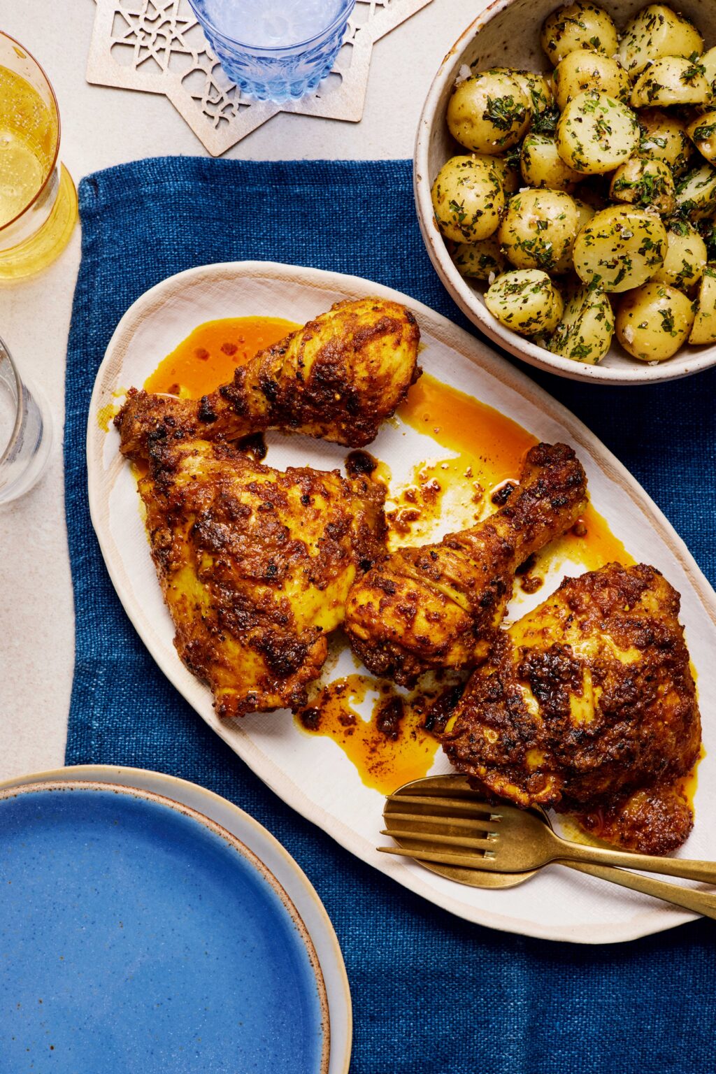 Masala Roast Chicken with Herby Potatoes Recipe | Sunday Roast
