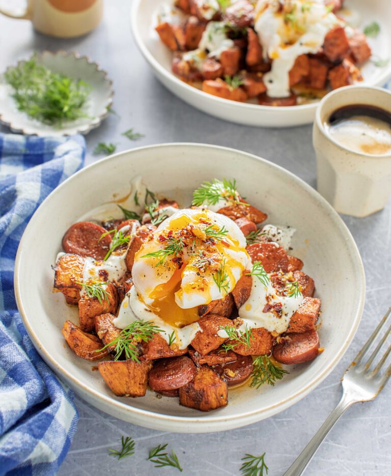 Bored of Lunch Air Fryer Sweet Potato & Chorizo Hash Recipe