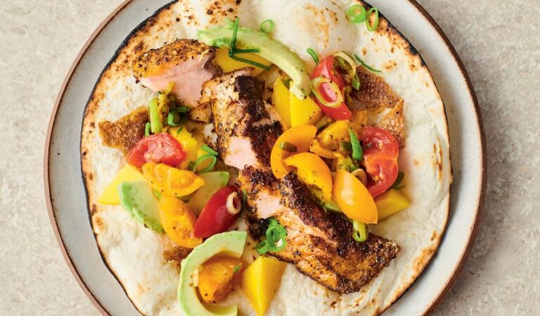 Crispy salmon tacos