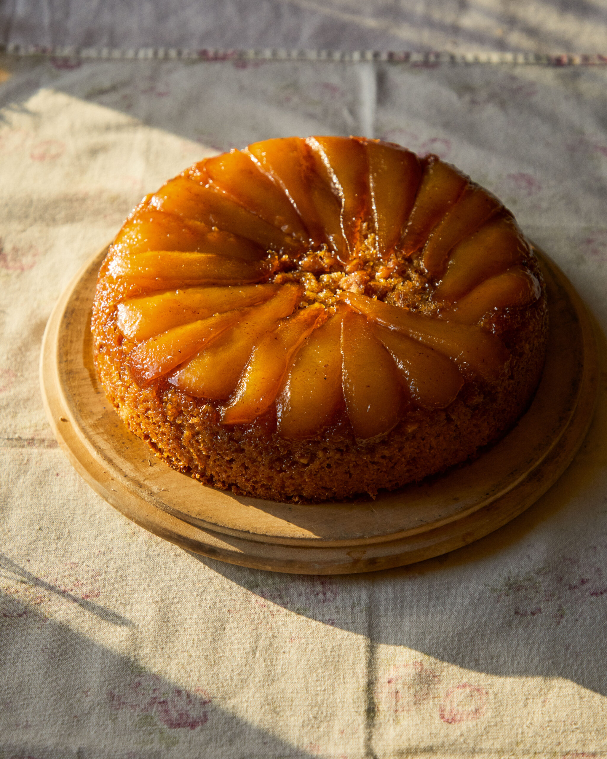 pear and walnut upside down cake the farm table