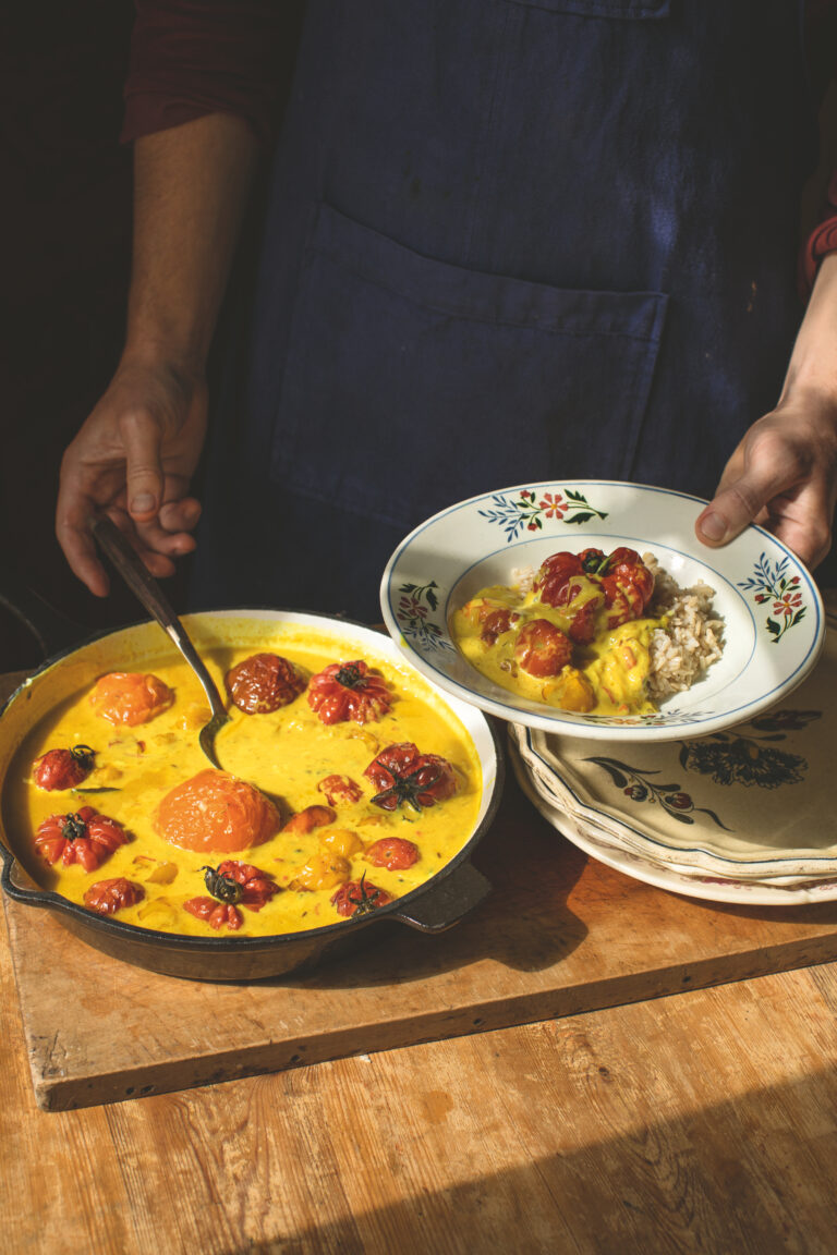 Tomato curry from the farm table