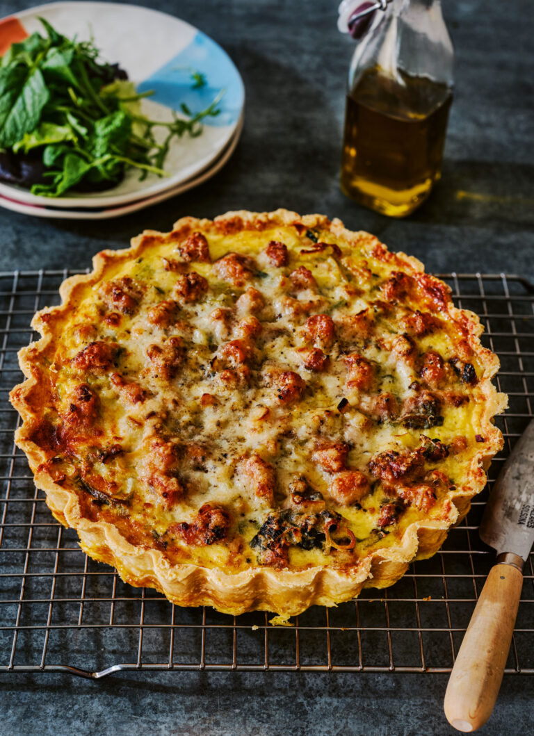 Heck leek and sausage quiche